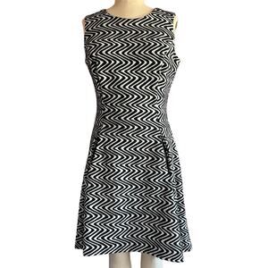Enfocus Studio Black and White Zigzag Midi Dress